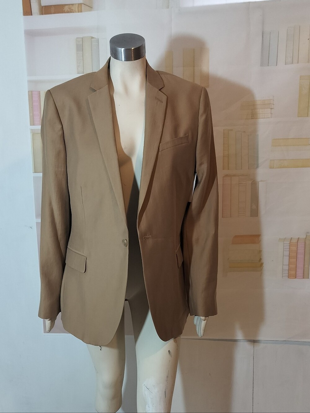 jf j.ferrar Men's Tan Single-Breasted Blazer